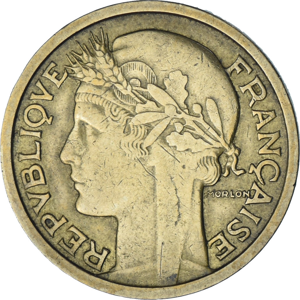 Moneda, Francia, Morlon, Franc, 1935, Paris, EBC, Aluminio - bronce, KM:885