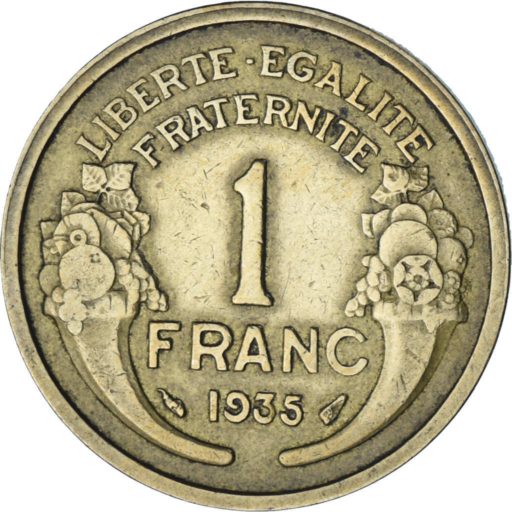 Moneda, Francia, Morlon, Franc, 1935, Paris, EBC, Aluminio - bronce, KM:885