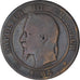Moeda, França, Napoleon III, 10 Centimes, 1864, Strasbourg, VF(20-25), Bronze
