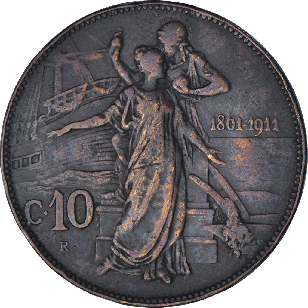 Moeda, Itália, Vittorio Emanuele III, 10 Centesimi, 1911, Rome, EF(40-45)