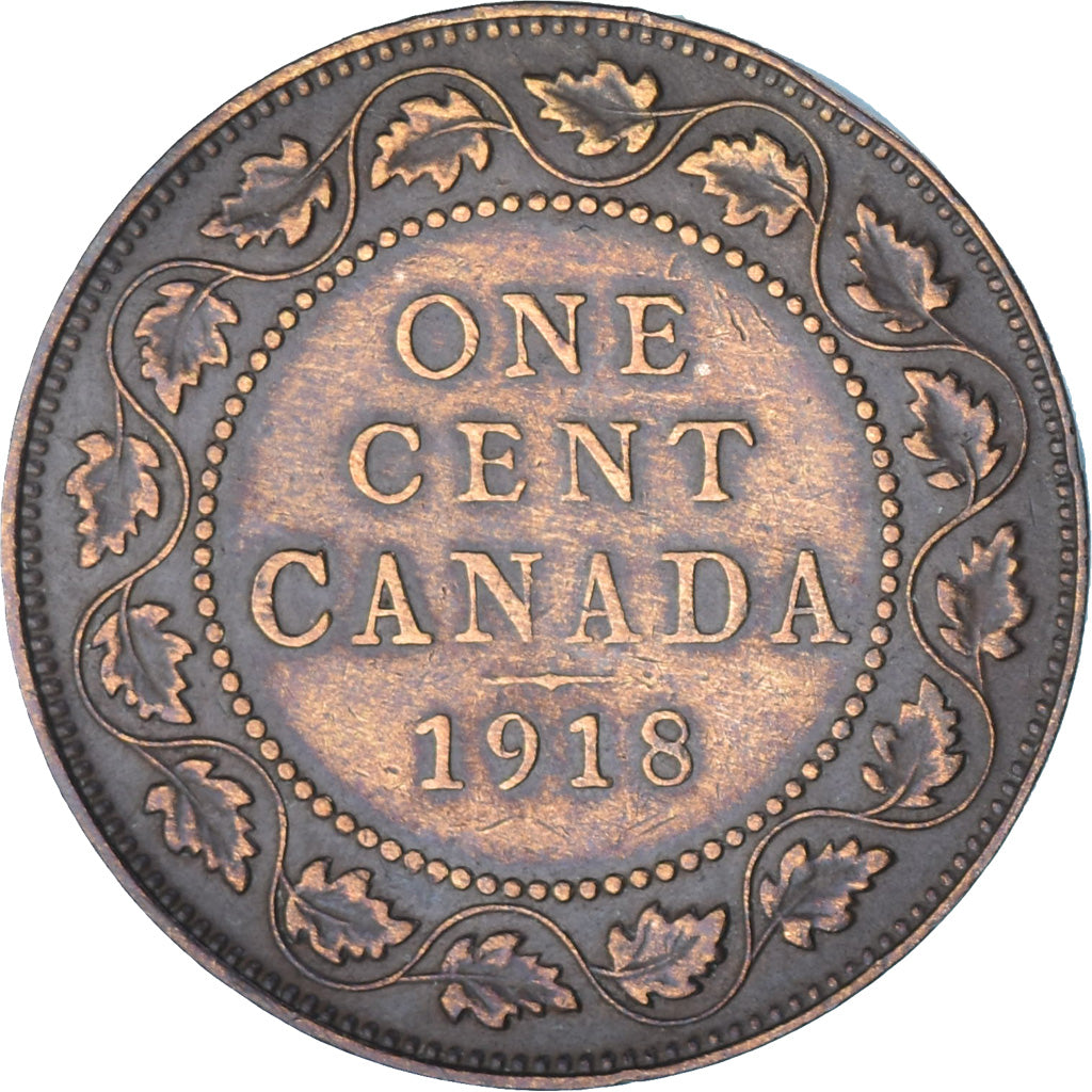Moneta, Canada, George V, Cent, 1918, Royal Canadian Mint, Ottawa, AU(55-58)