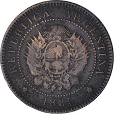 Argentina, Centavo, 1885, AU(50-53), Bronze