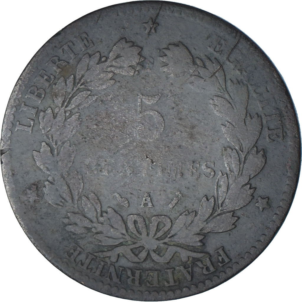 Frankrijk, 5 Centimes, 1889, Paris, Bronzen, ZG+, KM:821.1