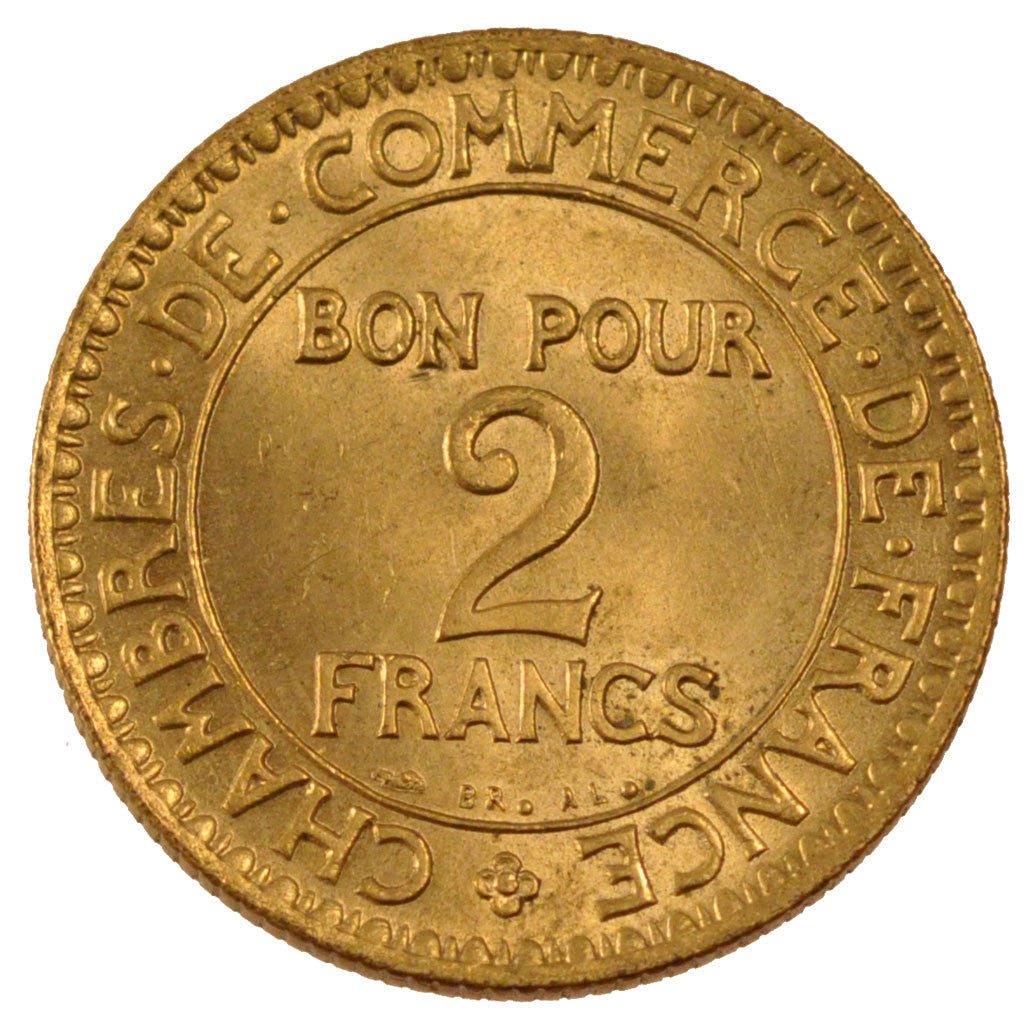 Coin, France, Chambre de commerce, 2 Francs, 1921, MS(60-62), Aluminum-Bronze