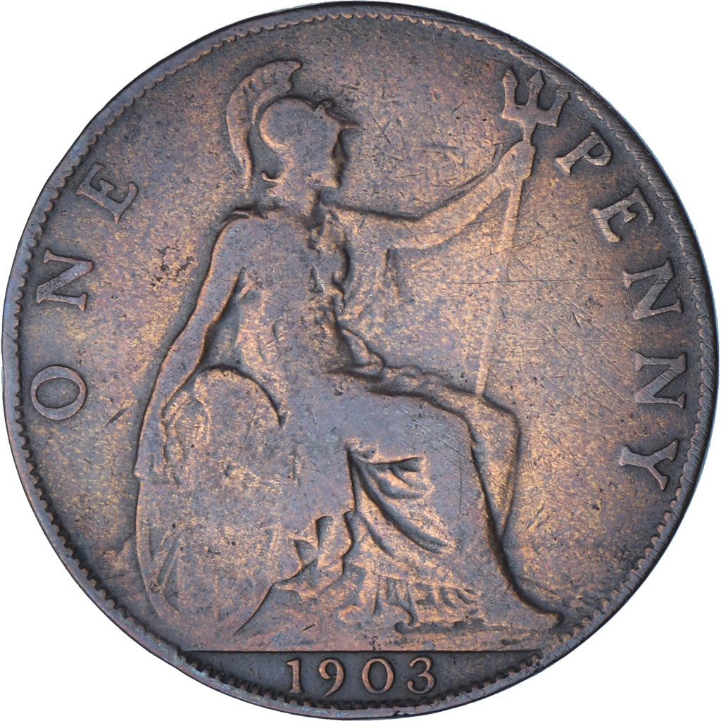 Münze, Großbritannien, Edward VII, Penny, 1903, S+, Bronze, KM:794.2
