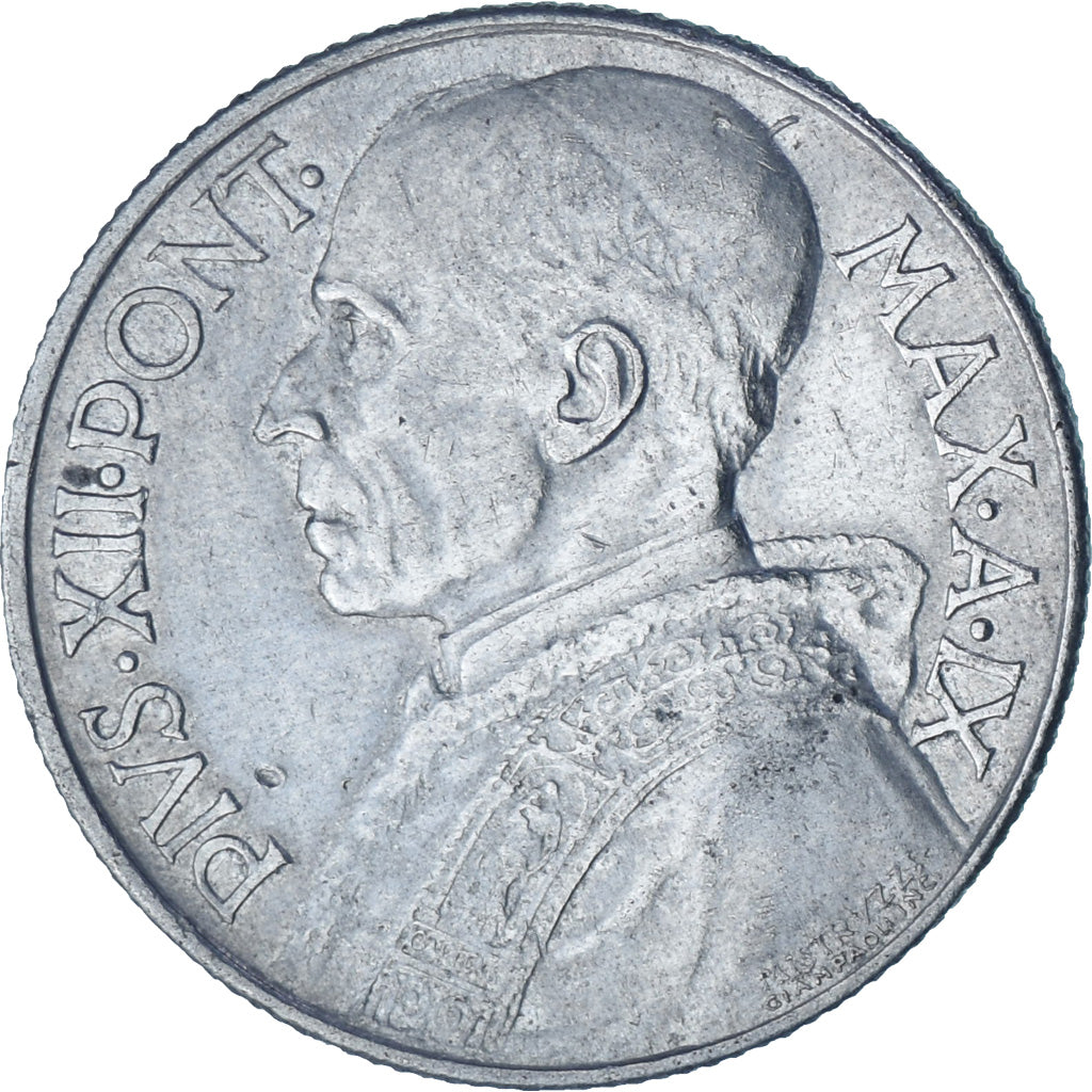 Moeda, CIDADE DO VATICANO, Pius XII, 5 Lire, 1947, Roma, AU(50-53), Alumínio