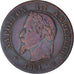 Moneda, Francia, Napoleon III, 2 Centimes, 1861, Bordeaux, MBC+, Bronce