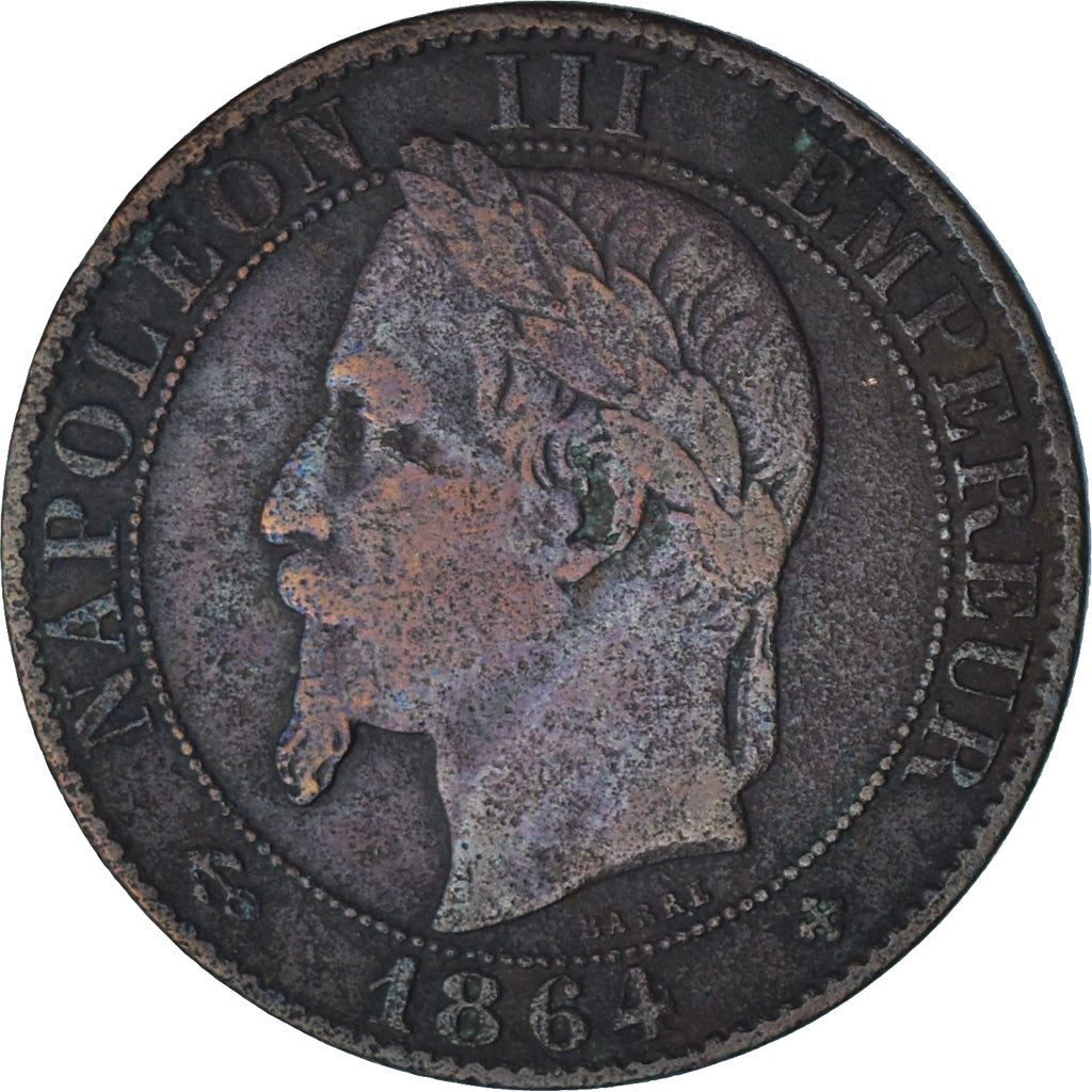 Moeda, França, Napoleon III, Napoléon III, 5 Centimes, 1864, Strasbourg