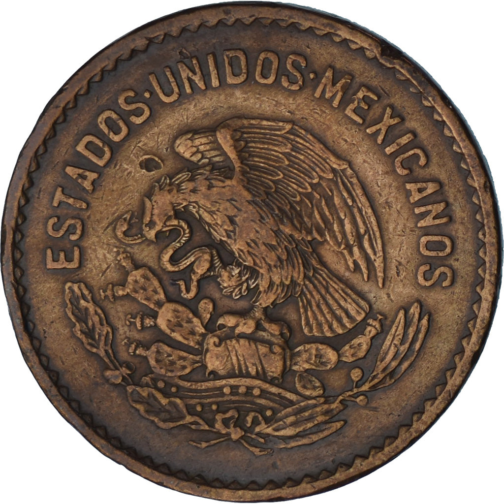 Moneda, México, 5 Centavos, 1952, Mexico City, MBC+, Bronce, KM:424