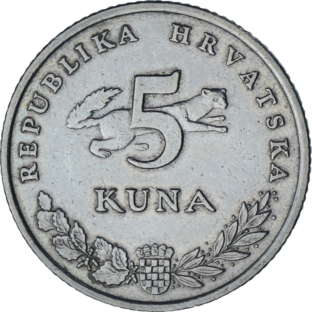 Moneta, Croazia, 5 Kuna, 1995, BB, Rame-nichel-zinco, KM:11