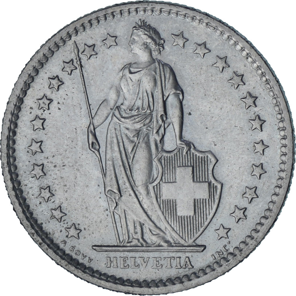 Münze, Schweiz, 2 Francs, 1975, Bern, VZ, Kupfer-Nickel, KM:21a.1