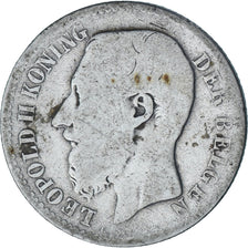 Moneta, Belgio, Leopold II, Franc, 1886, MB, Argento, KM:29.1