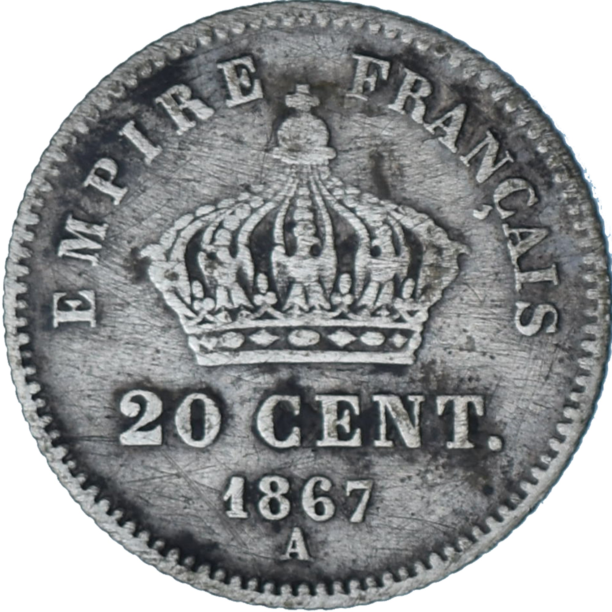 Munten, Frankrijk, Napoleon III, Napoléon III, 20 Centimes, 1867, Paris, ZF+