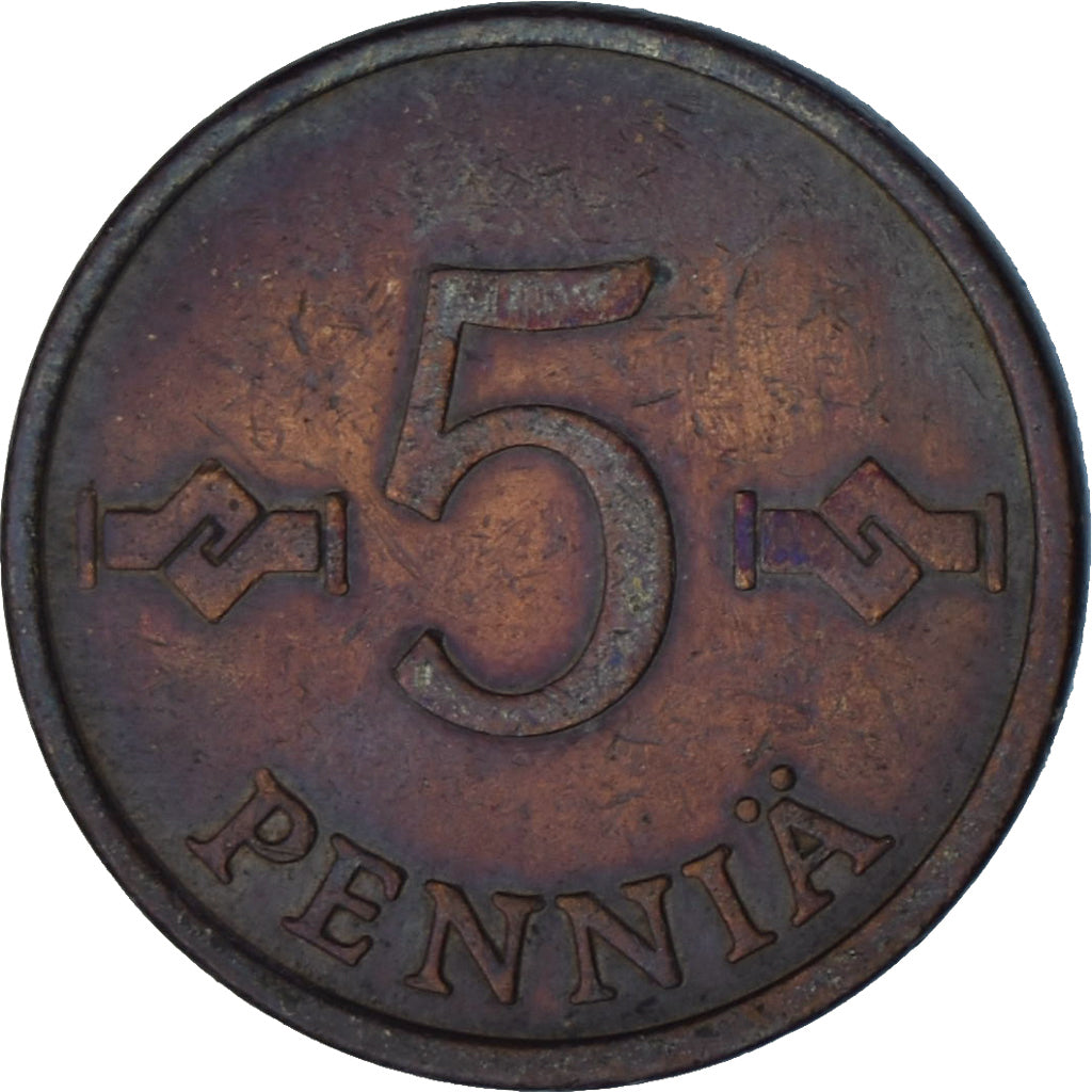 Monnaie, Finlande, 5 Pennia, 1963, TTB+, Cuivre, KM:45