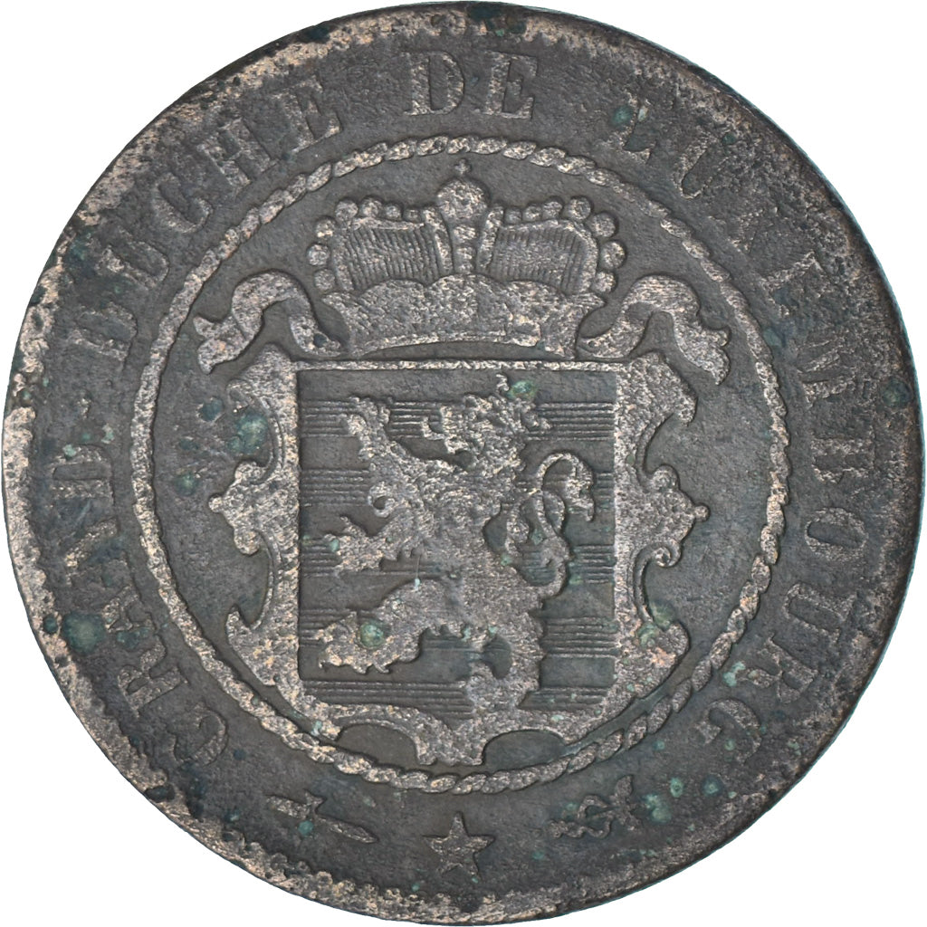 Moneta, Luksemburg, William III, 10 Centimes, 1854, Utrecht, VG(8-10), Brązowy