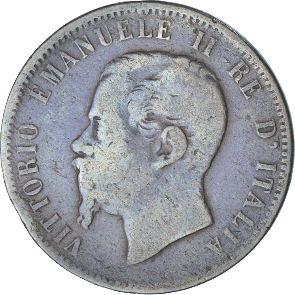 Moeda, Itália, Vittorio Emanuele II, 10 Centesimi, 1867, Naples, VG(8-10)