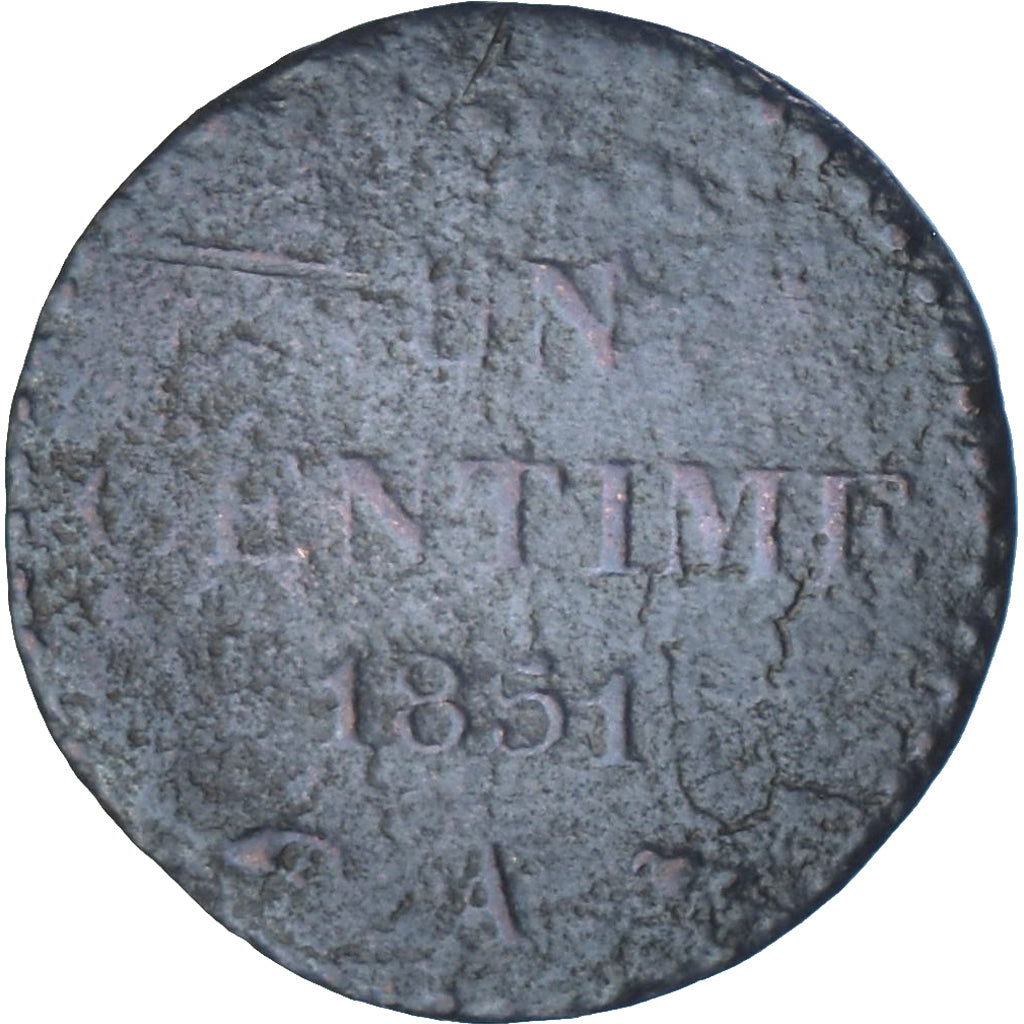 Moneta, Francia, Dupré, Centime, 1851, Paris, B, Bronzo, KM:754
