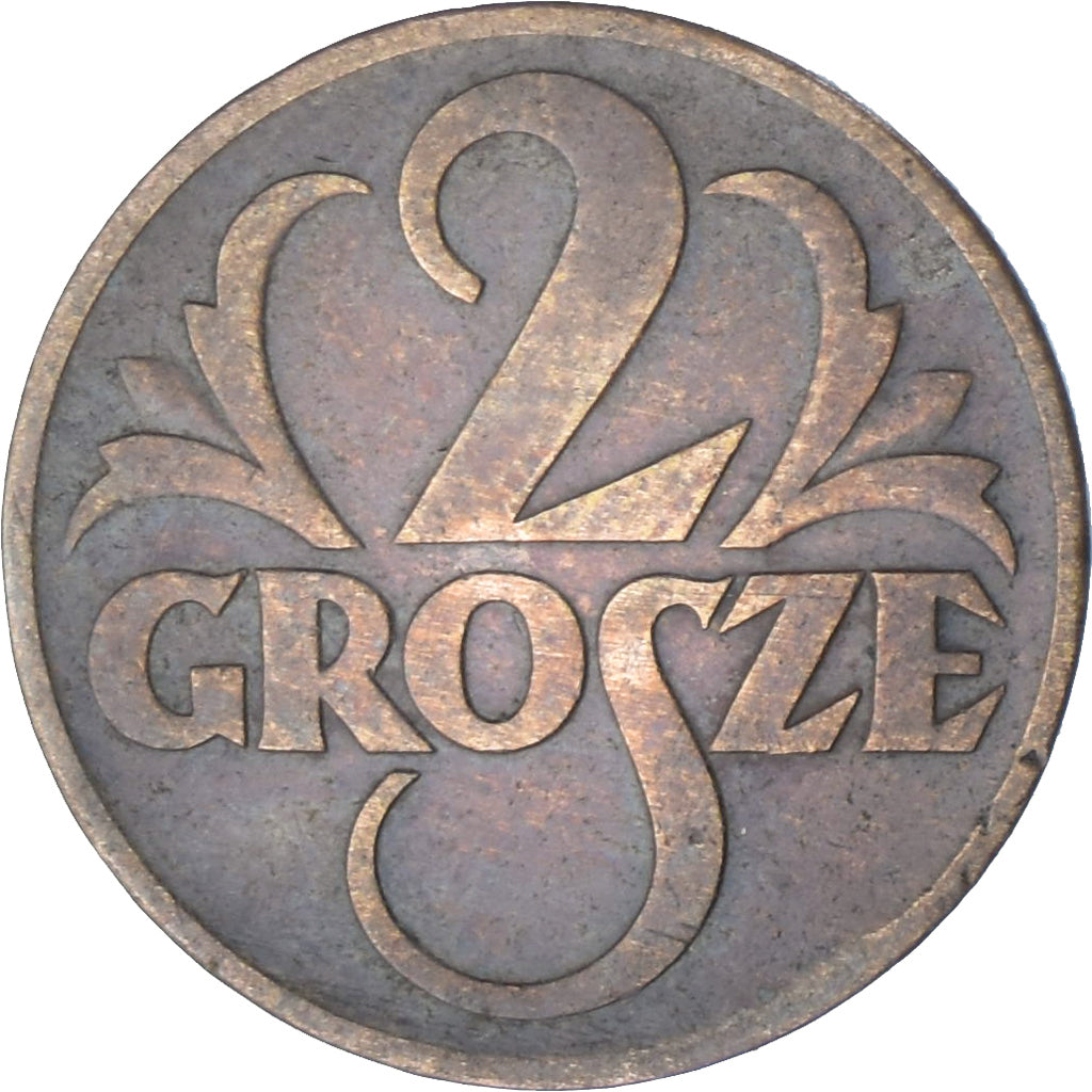 Moneda, Polonia, 2 Grosze, 1937, Warsaw, MBC, Bronce, KM:9a