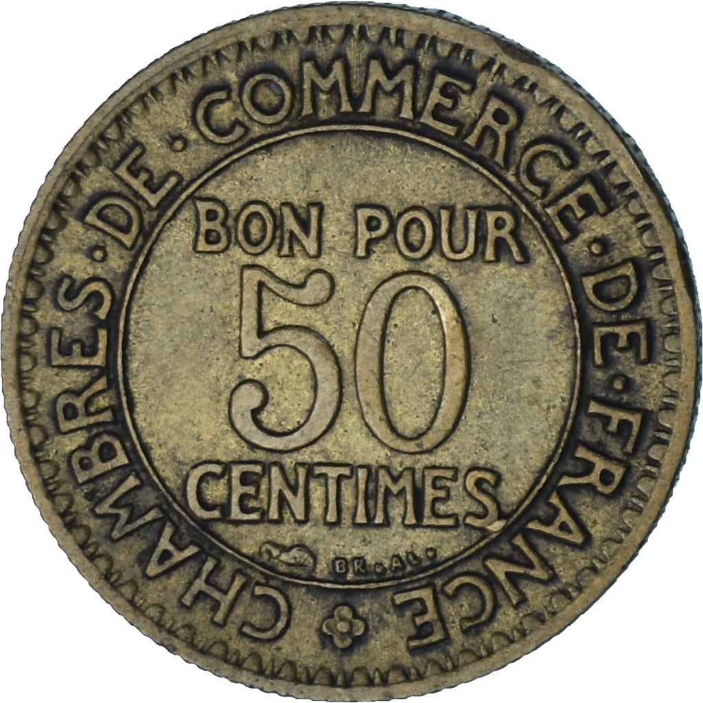 Francia, Chambre de commerce, 50 Centimes, 1924, Paris, MBC, Aluminio - bronce