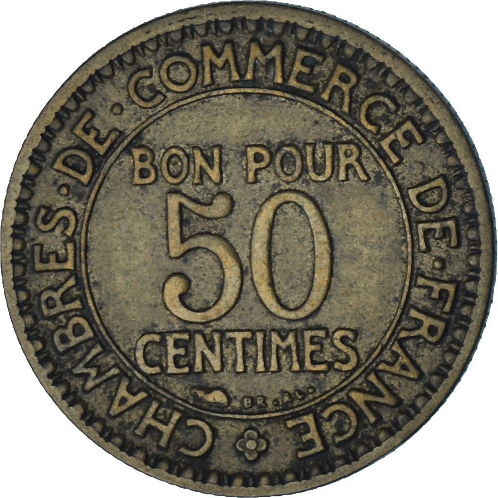 France, Chambre de commerce, 50 Centimes, 1928, Paris, TTB, Bronze-Aluminium