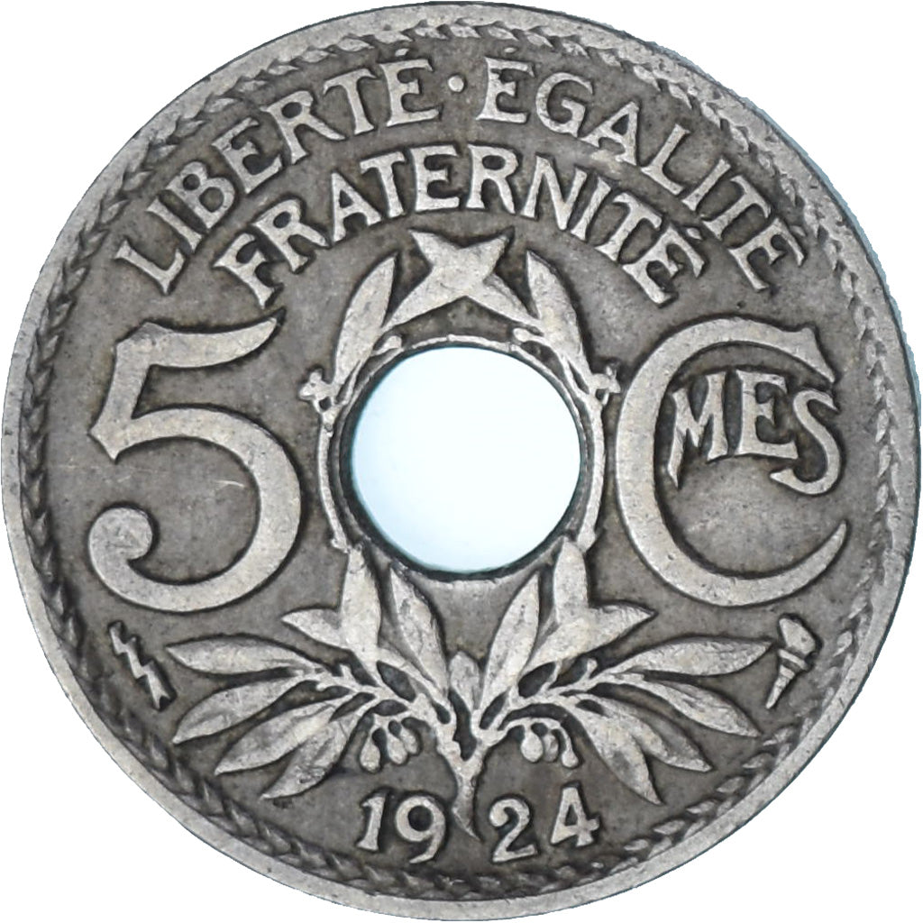 Frankreich, Lindauer, 5 Centimes, 1924, Poissy, SS, Kupfer-Nickel, KM:875, Le