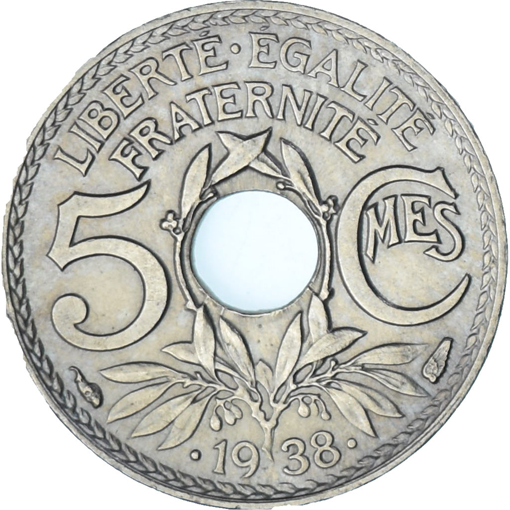 Francia, Lindauer, 5 Centimes, 1938, Poissy, SPL, Rame-nichel, KM:875, Le