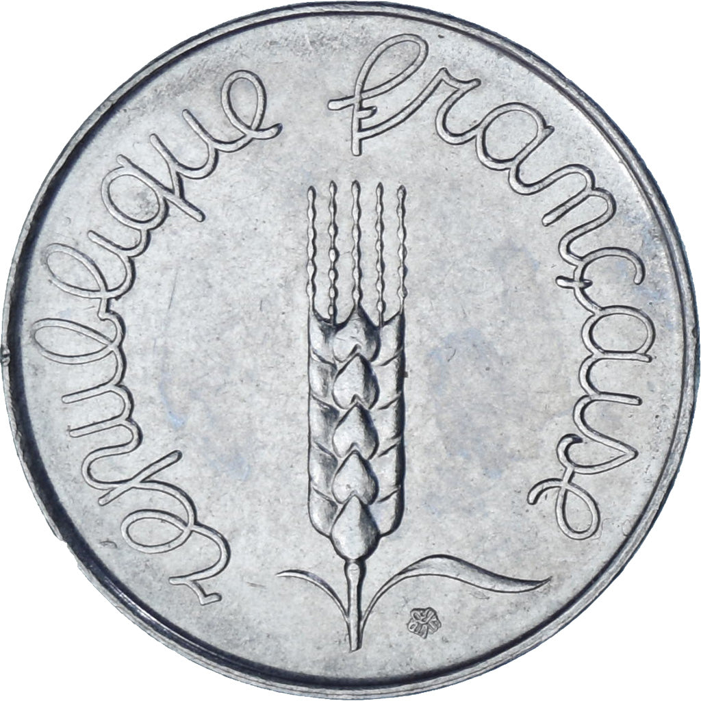 França, Épi, 5 Centimes, 1964, Paris, AU(55-58), Aço Inoxidável, KM:927