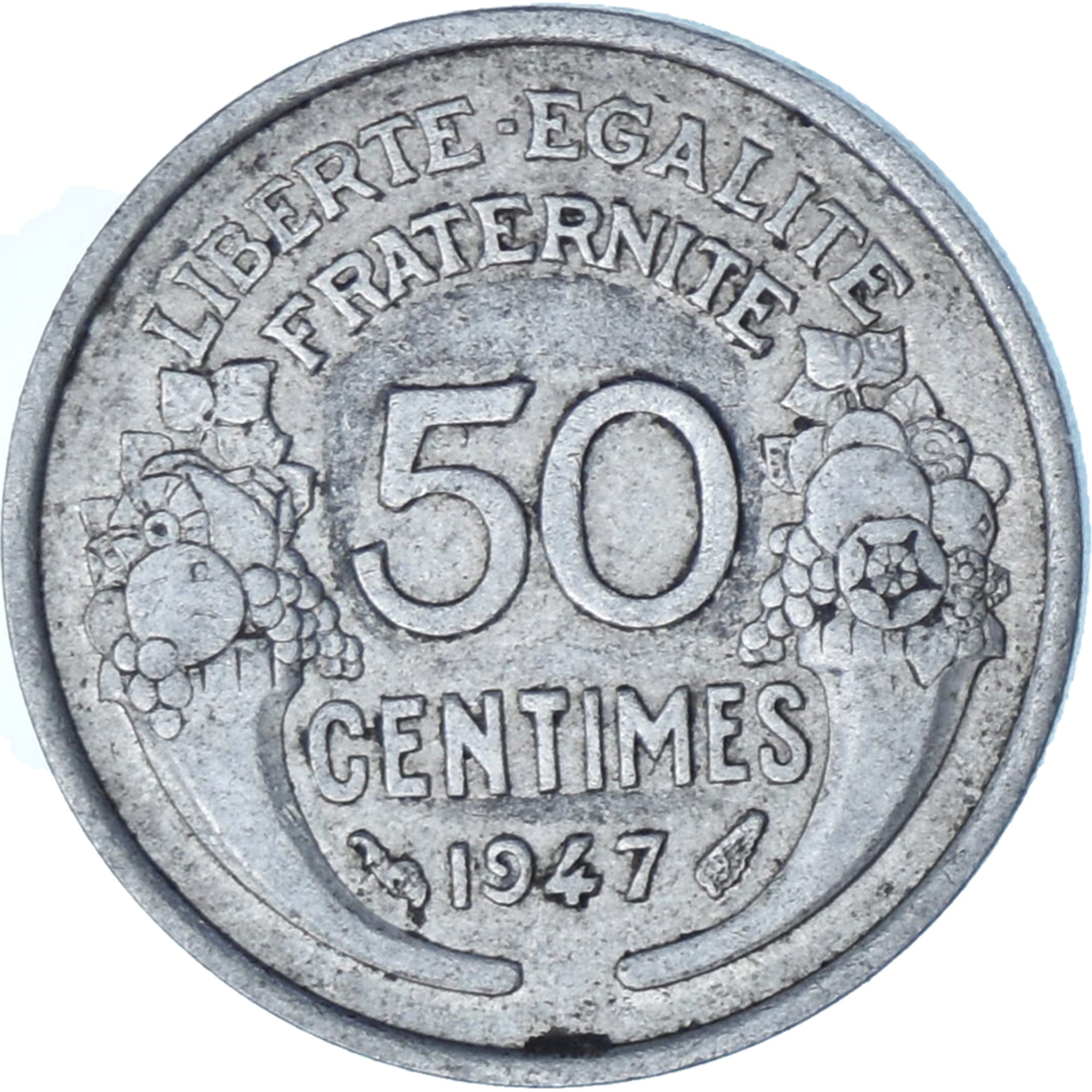 Francia, Morlon, 50 Centimes, 1947, Paris, MBC+, Aluminio, KM:894.1a