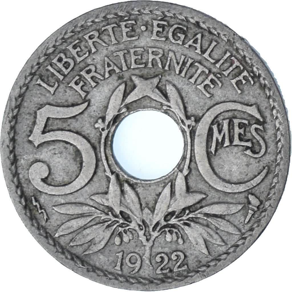 Francia, Marianne, 5 Centimes, 1922, Paris, BB, Alluminio-bronzo, KM:875