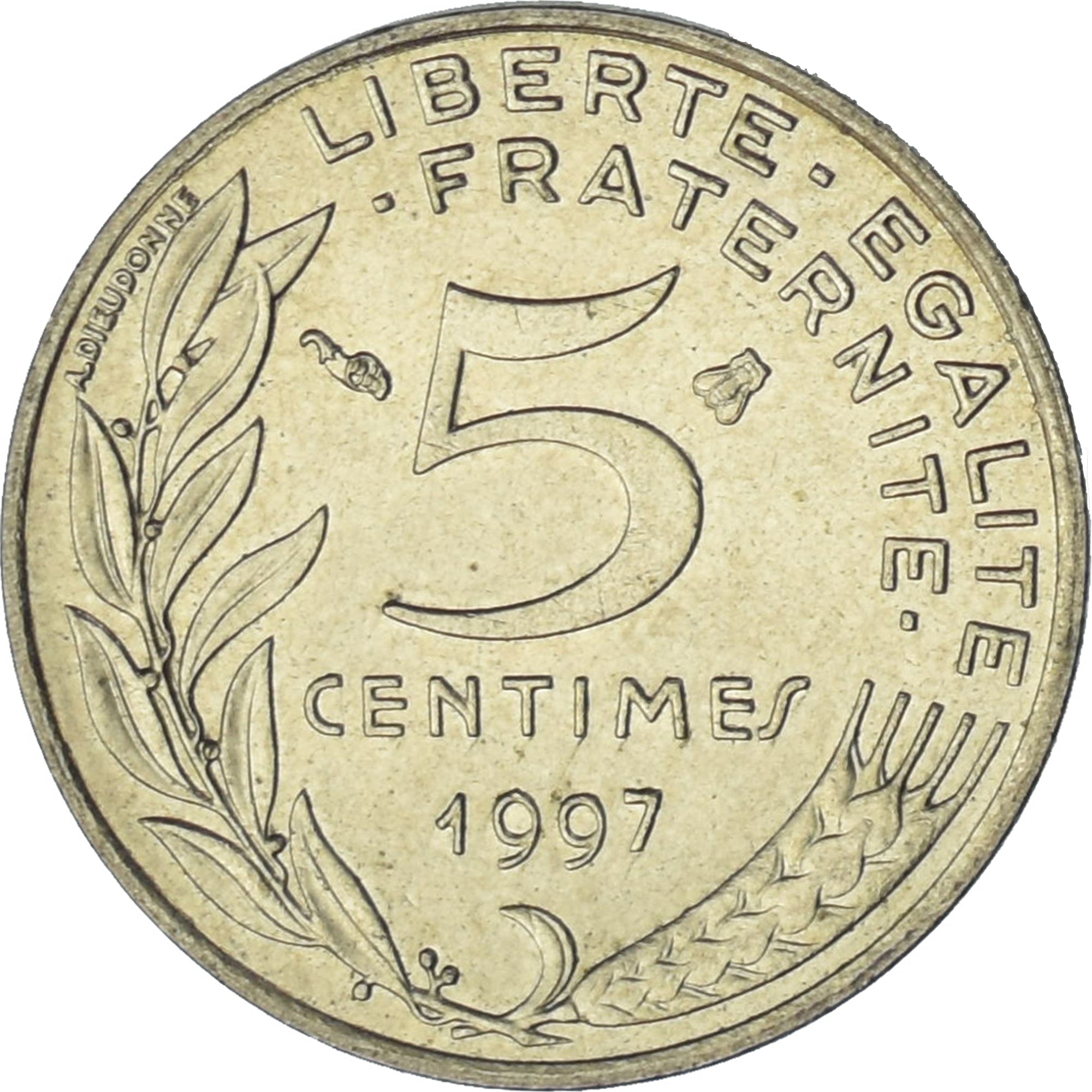 Frankrijk, Marianne, 5 Centimes, 1997, Paris, PR, Aluminum-Bronze, KM:933