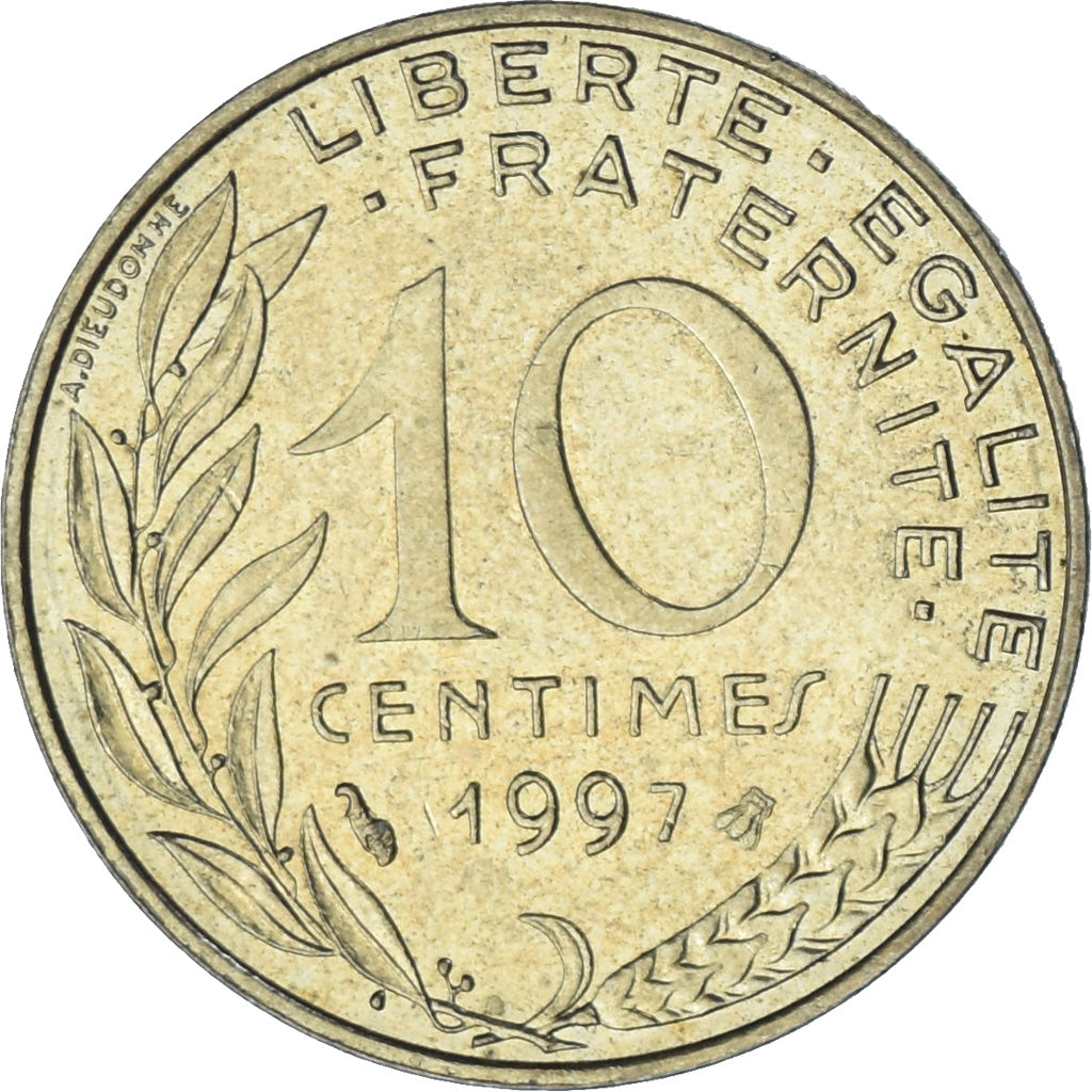 Frankrijk, Marianne, 10 Centimes, 1997, Paris, PR, Aluminum-Bronze, KM:929