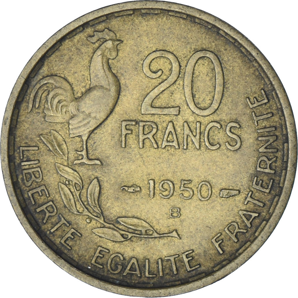 França, Guiraud, 20 Francs, 1950, Beaumont - Le Roger, EF(40-45)