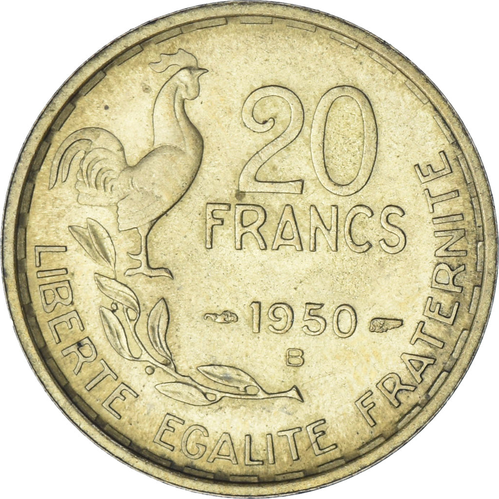 França, Guiraud, 20 Francs, 1950, Beaumont - Le Roger, AU(55-58)