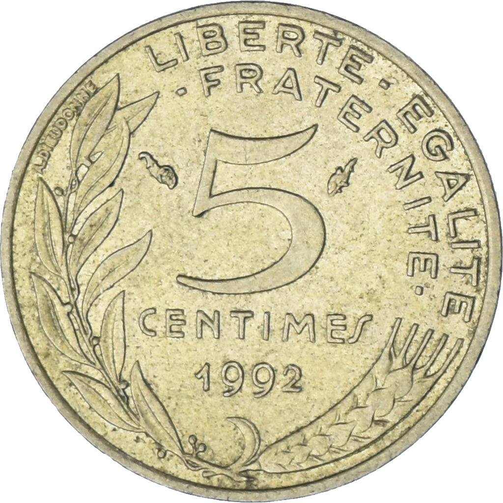 Frankrijk, Marianne, 5 Centimes, 1992, Paris, PR, Aluminum-Bronze, KM:933