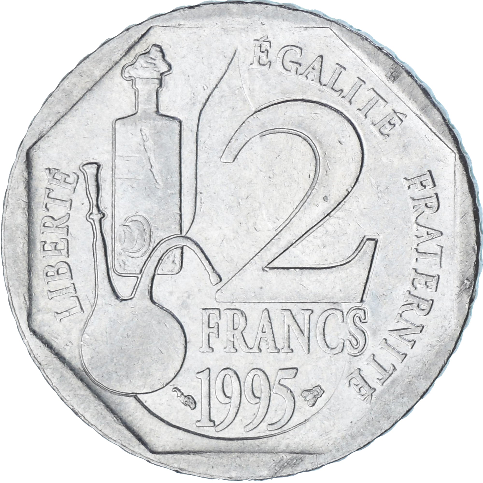 Frankrijk, Pasteur, 2 Francs, 1995, ZF, Nickel, KM:1119, Gadoury:549