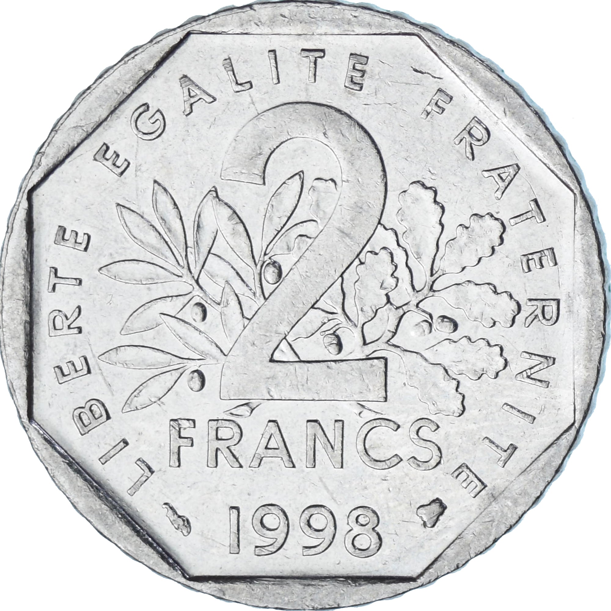Frankreich, Semeuse, 2 Francs, 1998, Paris, VZ, Nickel, KM:942.1, Gadoury:547