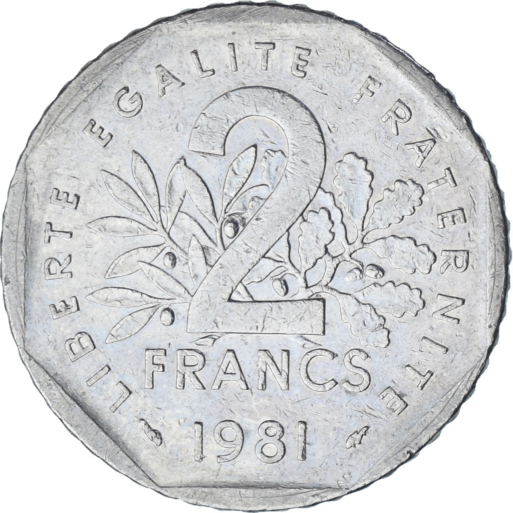 Frankreich, Semeuse, 2 Francs, 1981, Paris, VZ, Nickel, KM:942.1, Gadoury:547