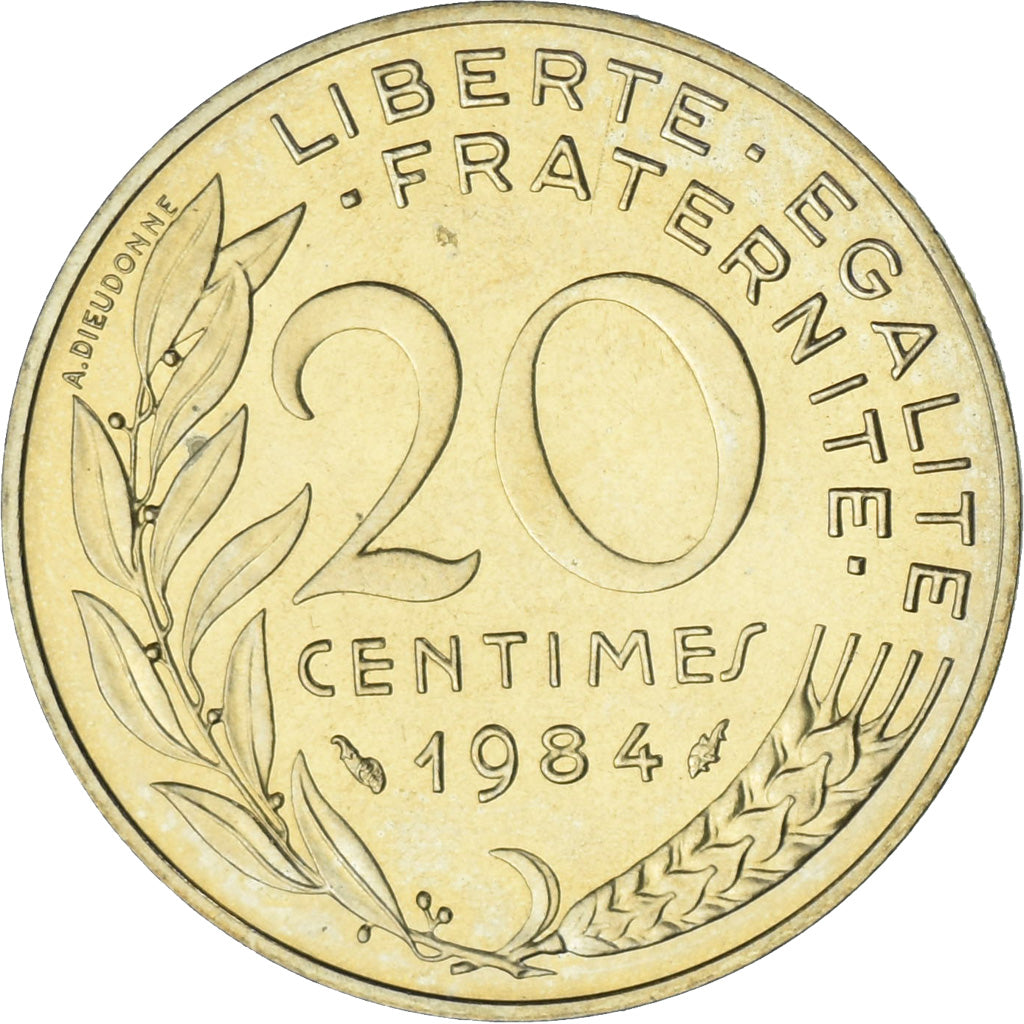 Frankrijk, Marianne, 20 Centimes, 1984, Paris, PR, Aluminum-Bronze, KM:930