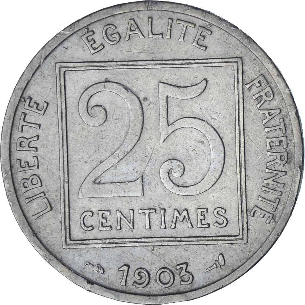 Frankreich, Patey, 25 Centimes, 1903, Paris, SS+, Nickel, KM:855, Gadoury:362