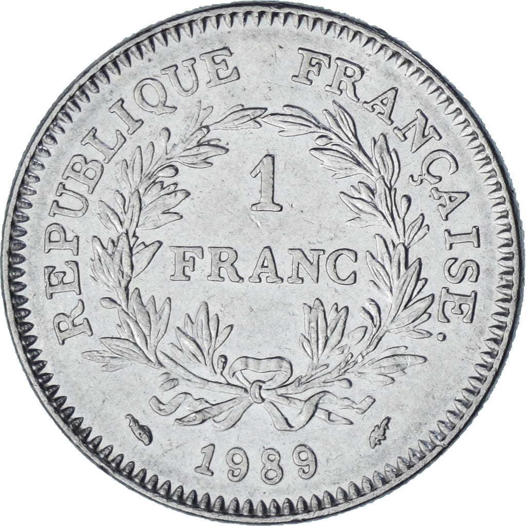 França, 1 Franc, 1989, AU(55-58), Níquel, KM:967, Gadoury:477
