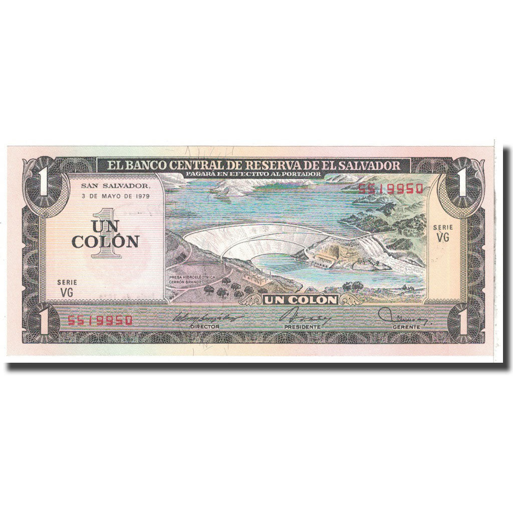 Billet, El Salvador, 1 Colon, 1979, 1979-05-03, KM:125b, NEUF