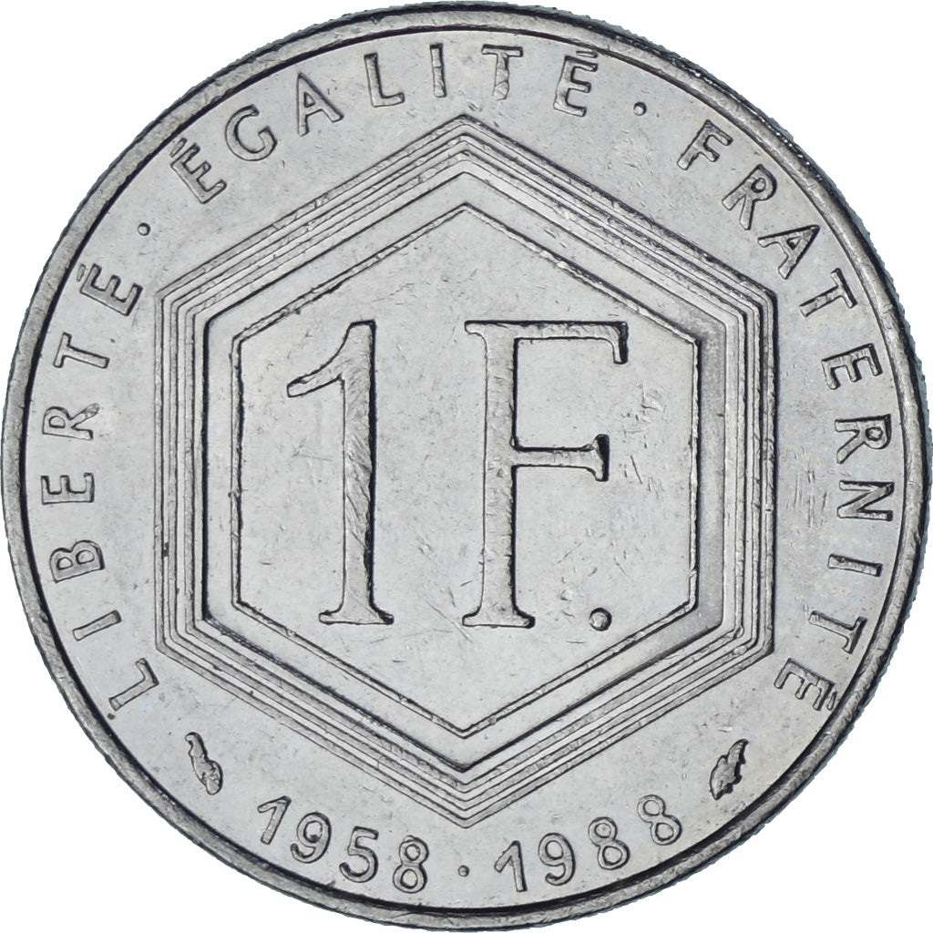 França, Charles de Gaulle, Franc, 1988, Paris, EF(40-45), Níquel, KM:963
