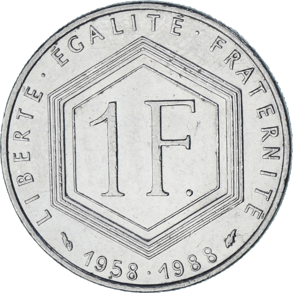 França, Charles de Gaulle, Franc, 1988, Paris, AU(50-53), Níquel, KM:963