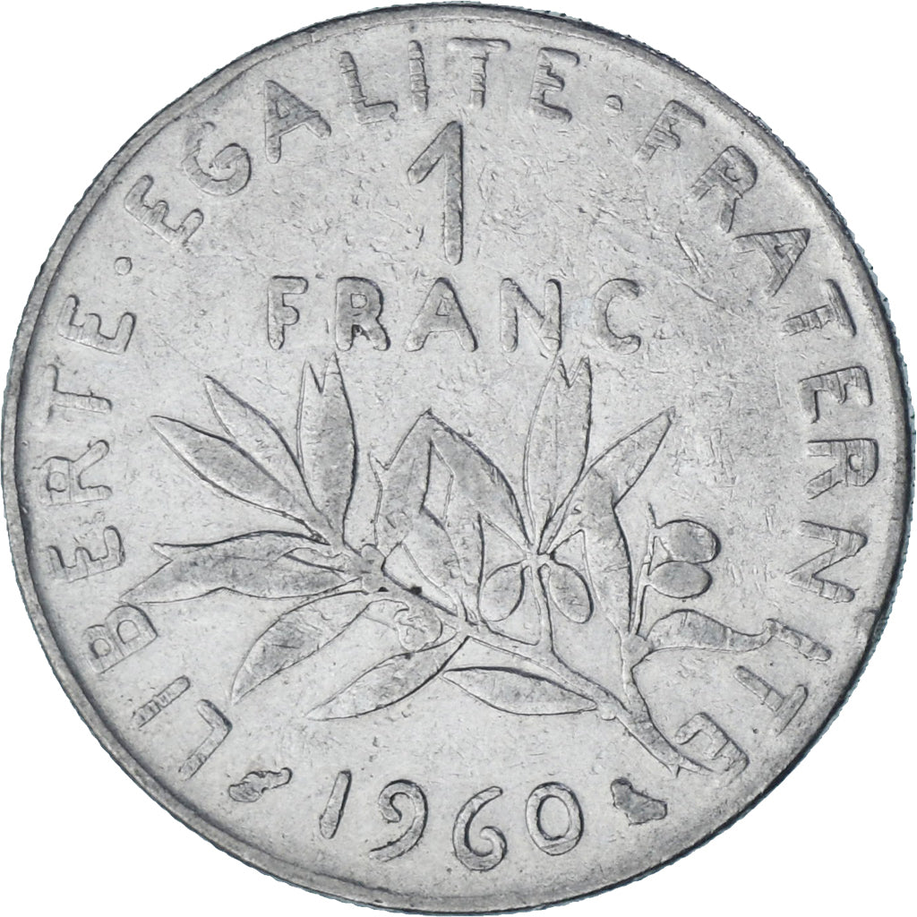 Frankrijk, Semeuse, Franc, 1960, Paris, FR+, Nickel, KM:925.2, Gadoury:474