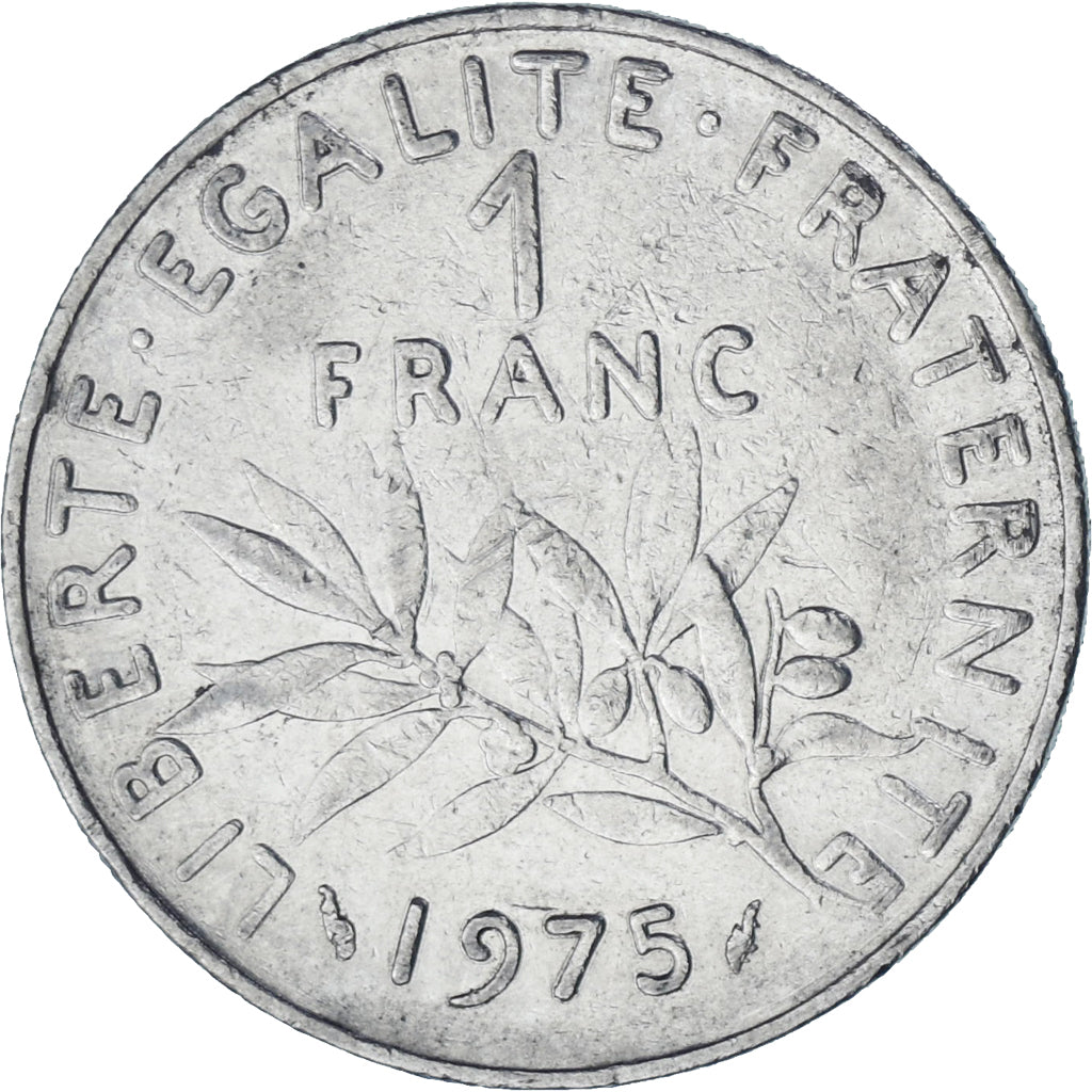 França, Semeuse, Franc, 1975, Paris, EF(40-45), Níquel, KM:925.2, Gadoury:474
