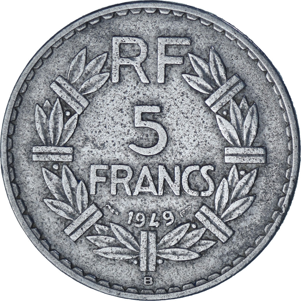 Francia, Lavrillier, 5 Francs, 1949, Beaumont - Le Roger, MBC, Aluminio