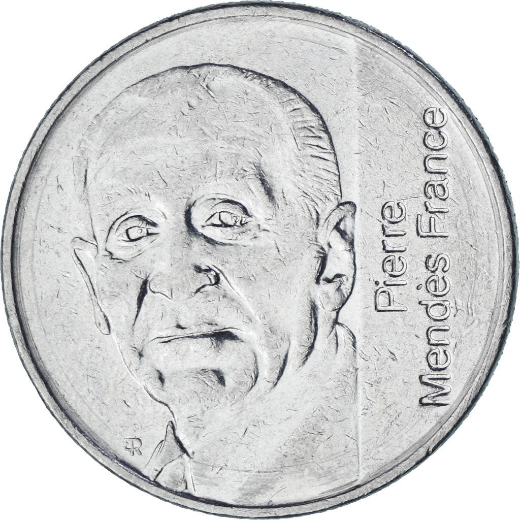 Frankreich, Mendès France, 5 Francs, 1992, Paris, VZ, Nickel, KM:1006