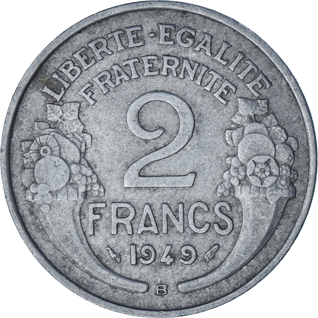 France, Morlon, 2 Francs, 1949, Beaumont - Le Roger, TTB, Aluminium, KM:886a.2