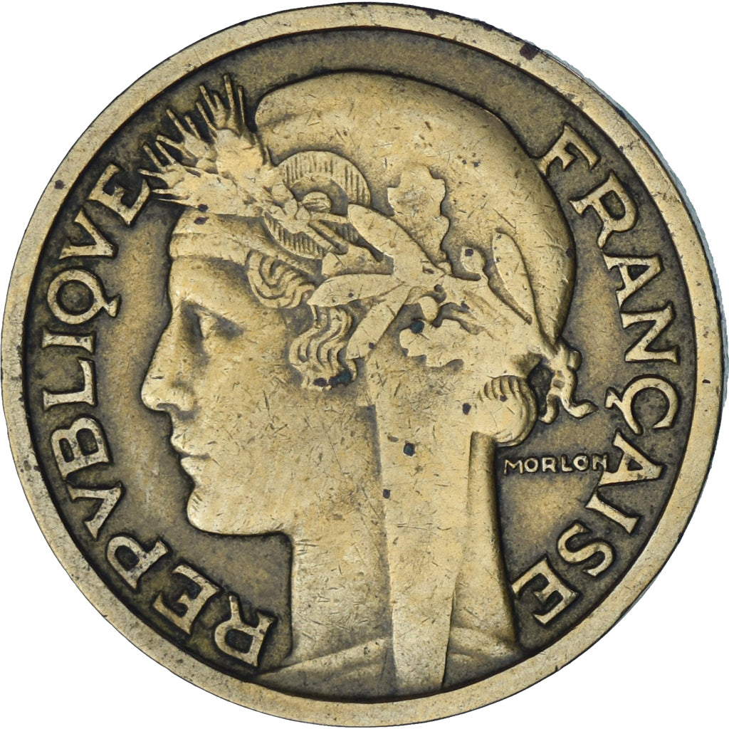 França, Morlon, 2 Francs, 1931, AU(55-58), Alumínio-Bronze, KM:886