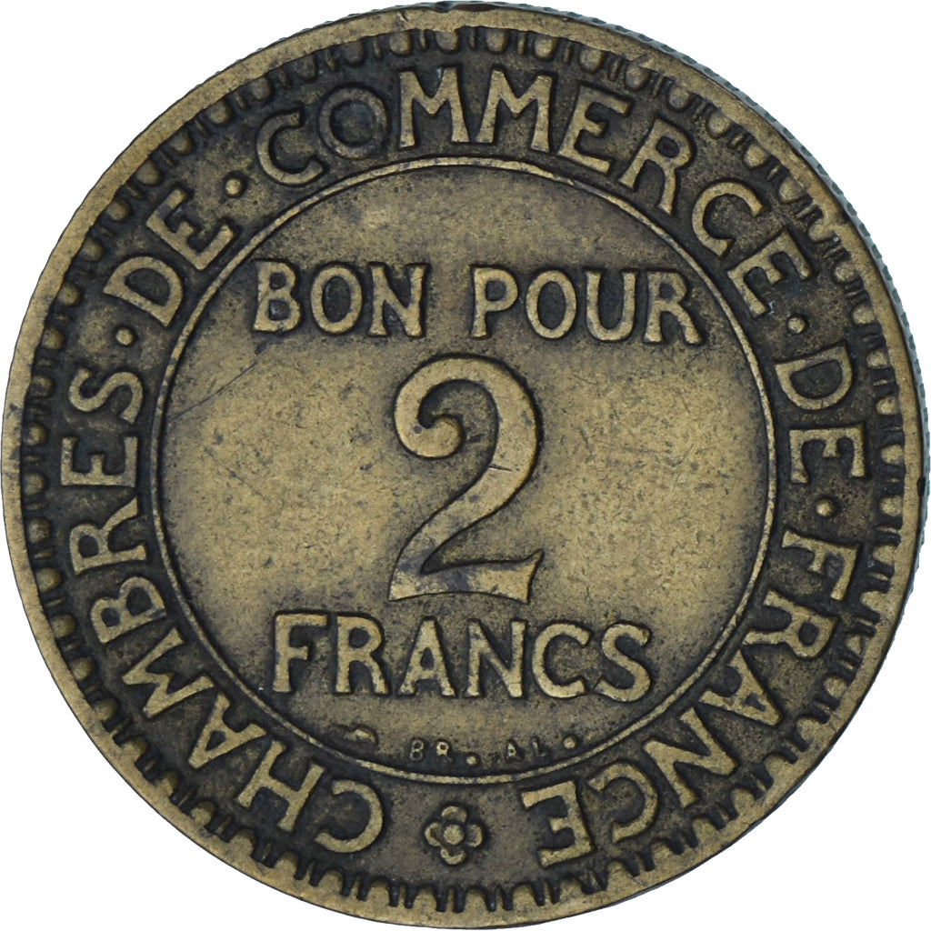 Francia, Chambre de commerce, 2 Francs, 1921, Paris, BB, Alluminio-bronzo
